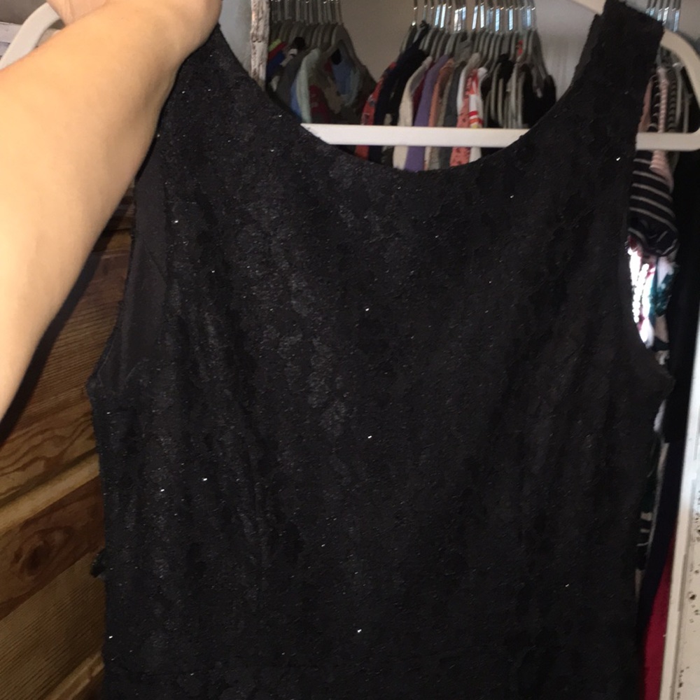 Black, lacy and sparkly.